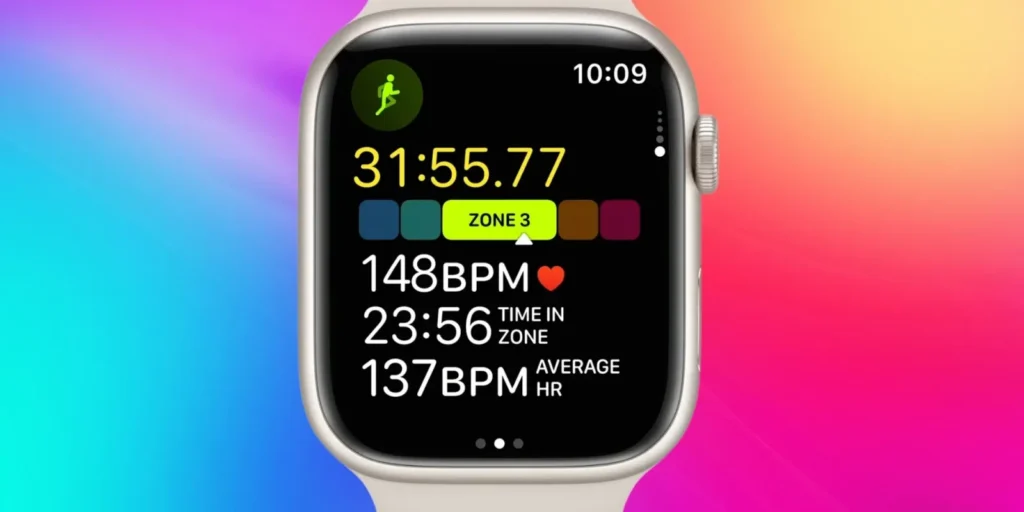 Apple Watch Series 9 visar träningsdata